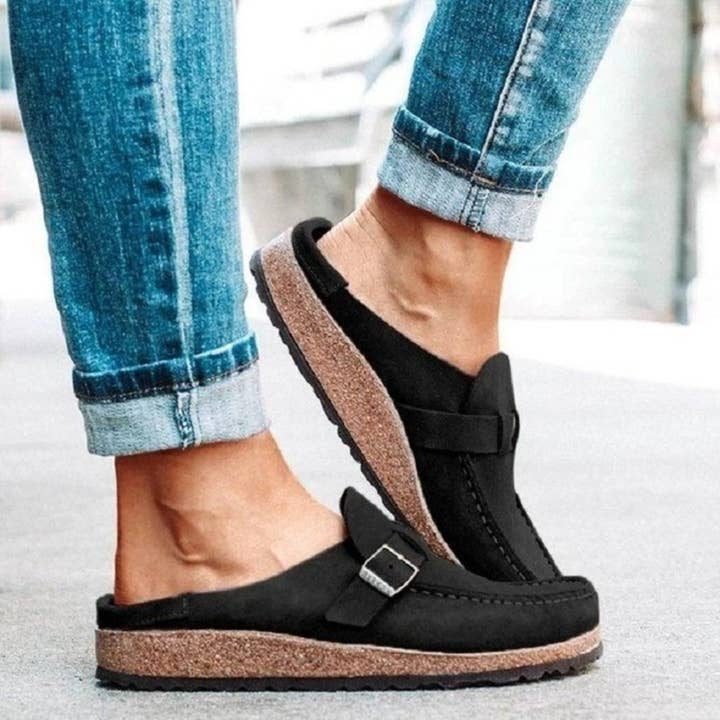 Beyond Apparel - Wholesale Lifestyle Sneakers - Women's - Round Toe Low Heel Buckle Sneakers