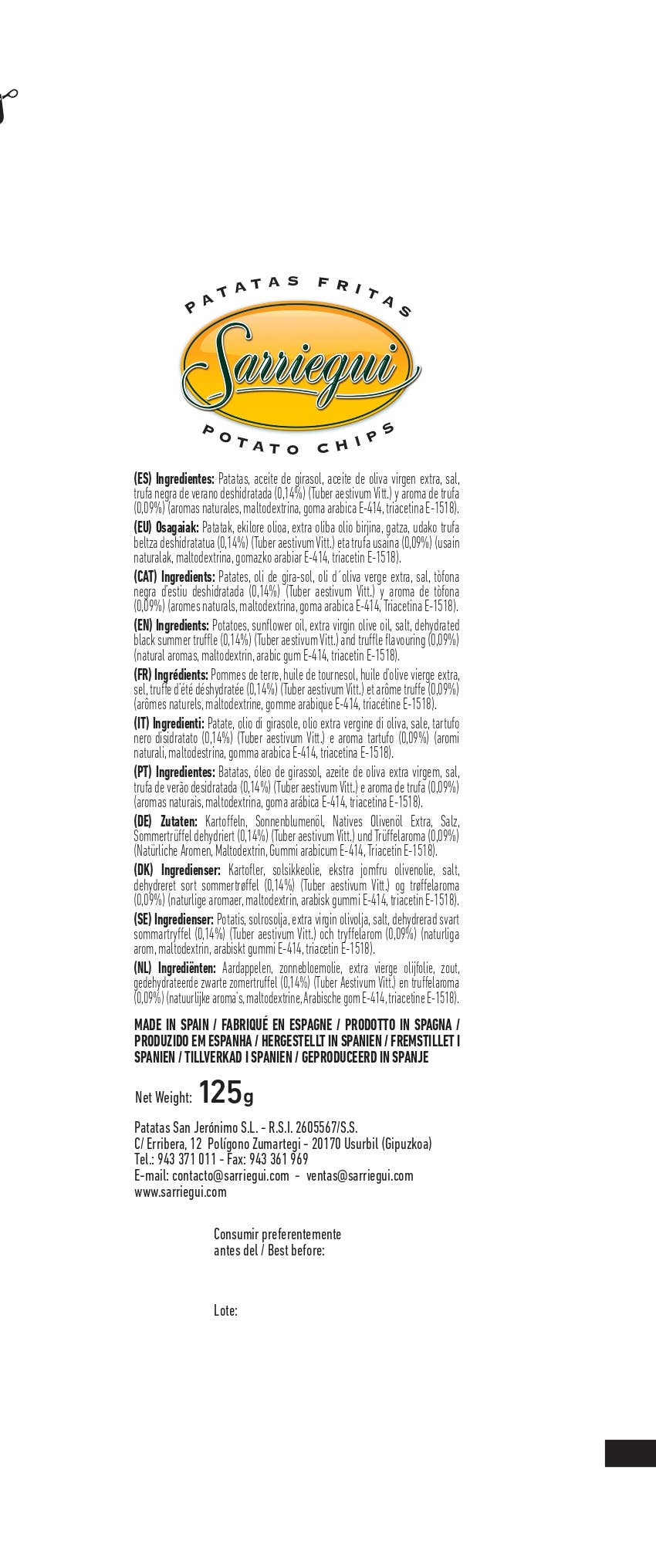 Chips Sarriegui - Wholesale Chips - POTATO CHIPS 40 BLACK TRUFFLE FLAVOR5