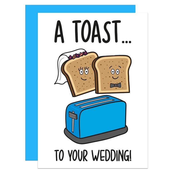 Toast To Your Wedding Pun A6 Card for wholesale by TeePee Creations