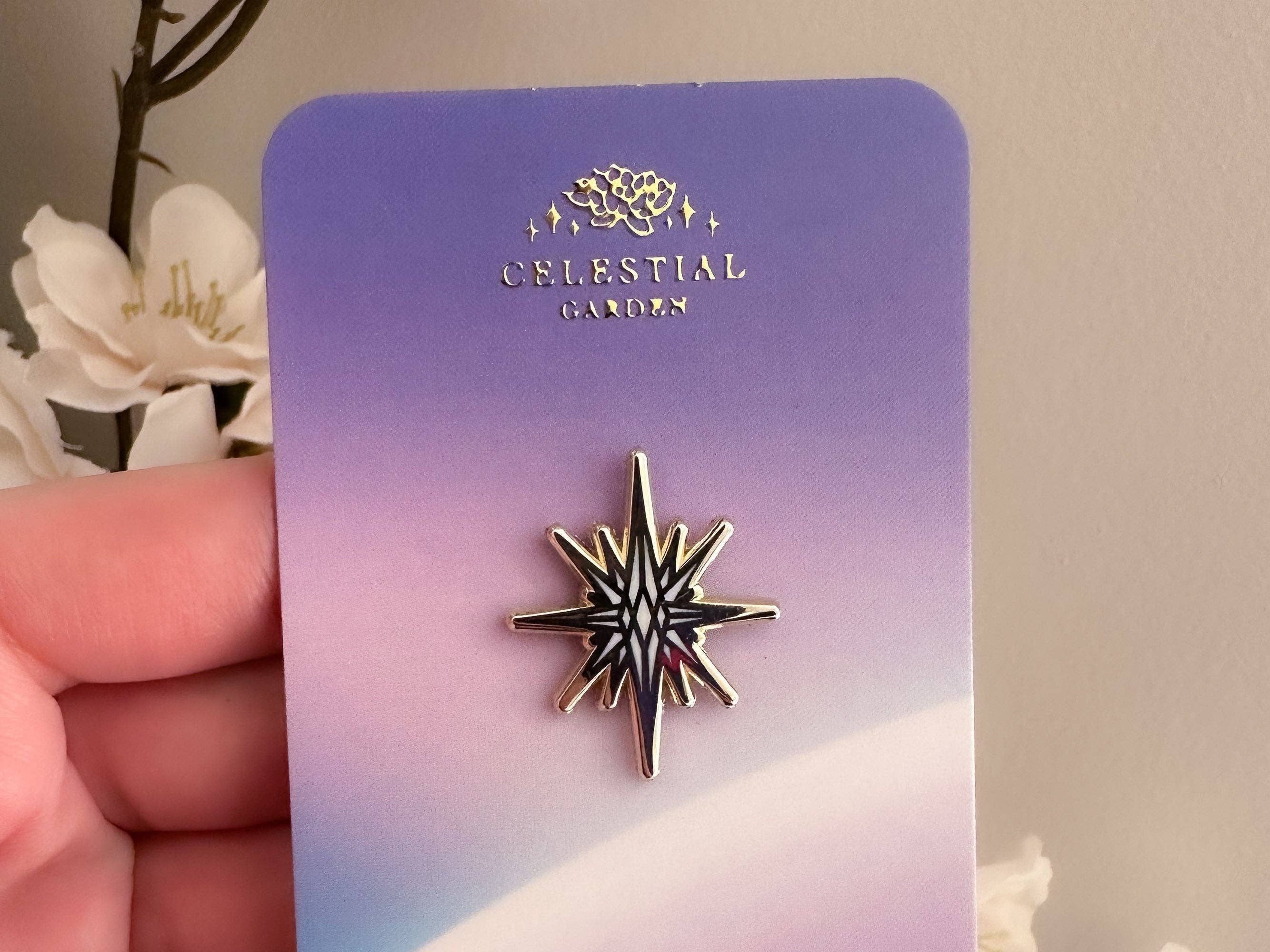 Keely Studios - Wholesale Lapel Pin/Button - Celestial Garden Gold Hard Enamel Star Mini Pin Set5