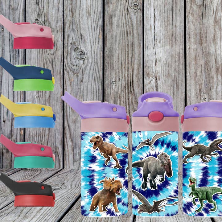 Dinosaurs Kids Flip Top Tumbler for wholesale by Crafting in Chaos