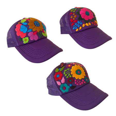 Lumily - Wholesale Trucker Hat - Women's - Tulum Hand-Embroidered Trucker Flower Hat - Mexico3