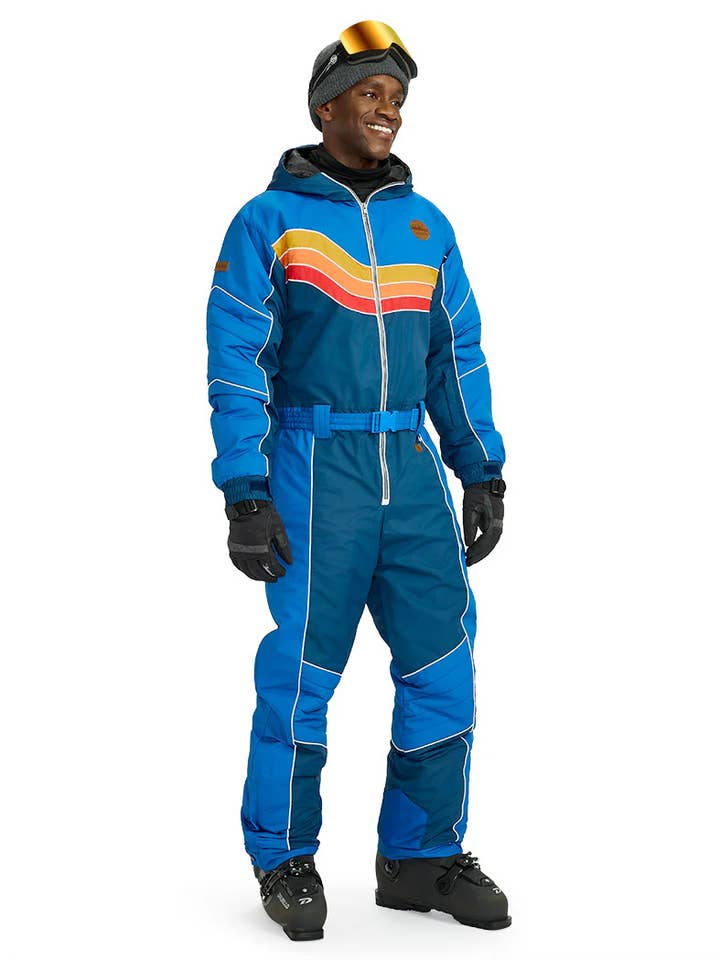 Deep Blue Freeze Snödräkt - Herr Retro Färgglad Skidoverall för wholesale av Tipsy Elves