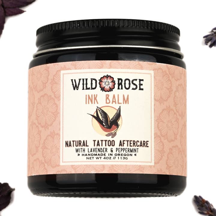 Ink Balm Tattoo Aftercare - 4oz for wholesale by Wild Rose Herbs
