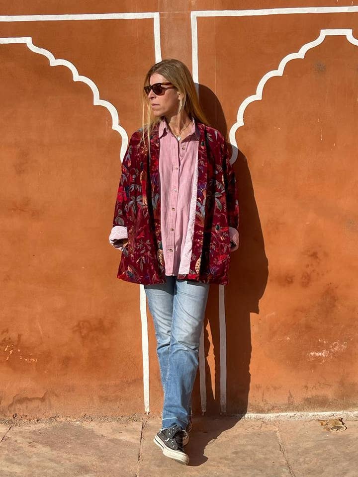 Velvet kimono Short for wholesale by Sanjanaandme