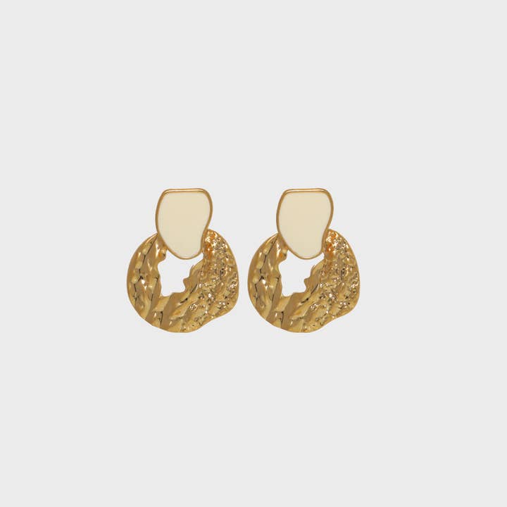 Dalbit New York Jewelry - Vendita all'ingrosso Orecchini pendenti - Orecchini in smalto Gold Crest 0107