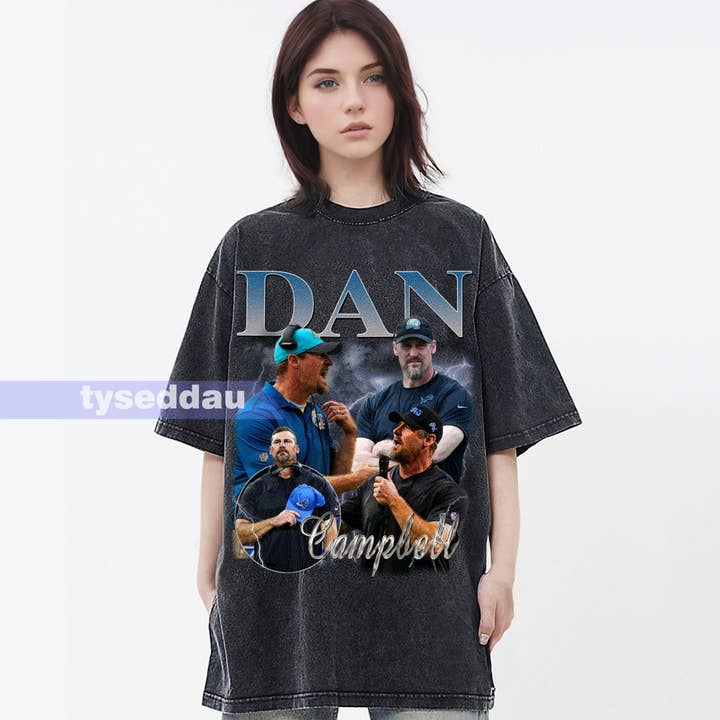 Dan Campbell Retro 90's Graphic T-Shirt – Vintage Style for wholesale by TheKingShirt