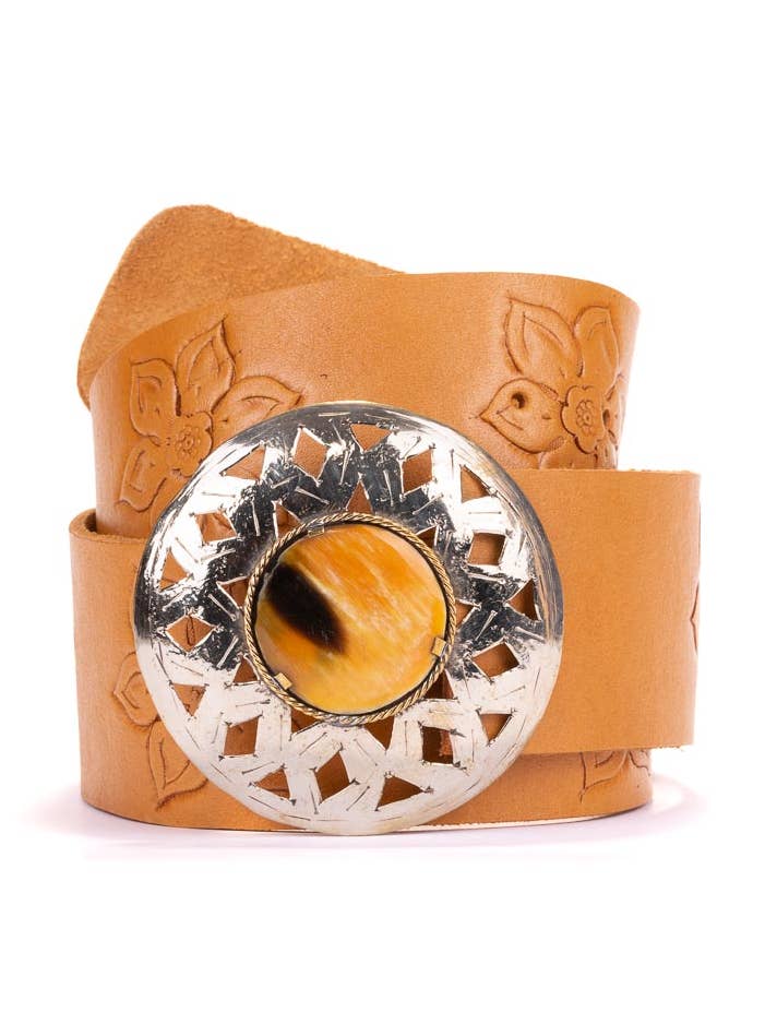 Fleur Handgjord Bred Bälte med Ben Spänne för wholesale av TABOO FASHION