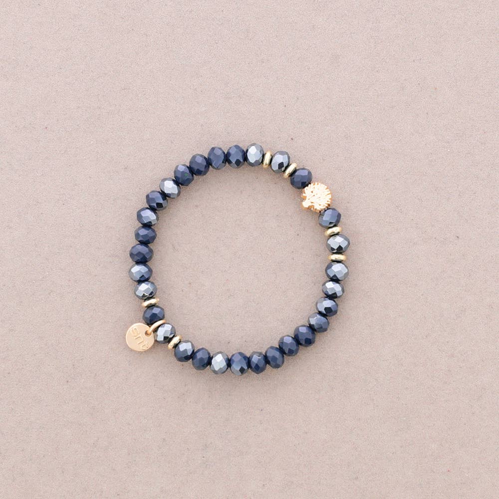 Sonata - Venta al por mayor Pulsera de cuentas - Pulsera Elastica Cristales Facetados Arbol Metal15