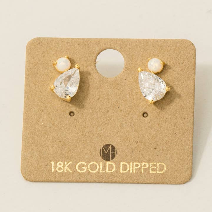 Fame Accessories - Vendita all'ingrosso Orecchini a bottone - Orecchini a goccia con strass1