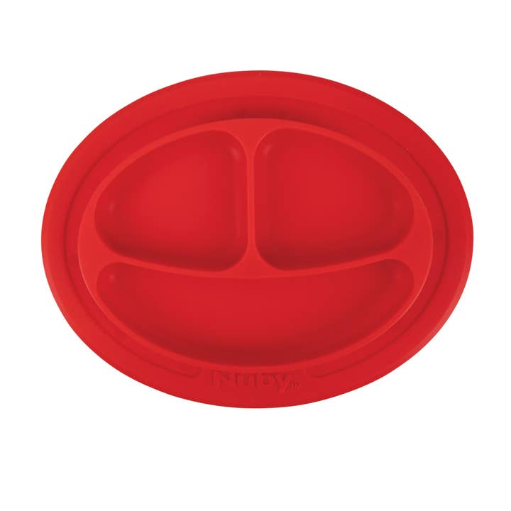 Nuby - Wholesale Dinner Plate - Kids & Baby - Sure Grip Miracle Mat Section Plate in Red