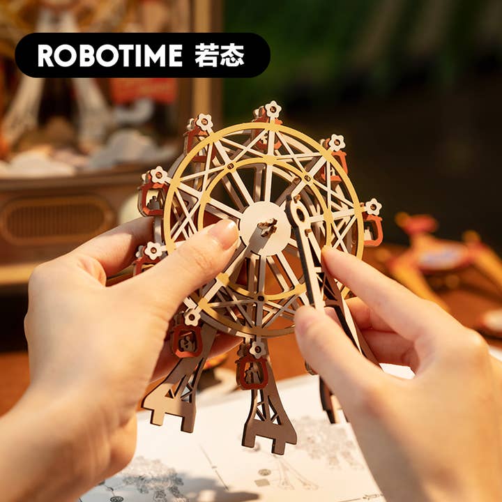 Robotime - Wholesale DIY Craft Kit - AMT01 Sunset Carnival Rolife Music Box DIY Wooden Puzzles