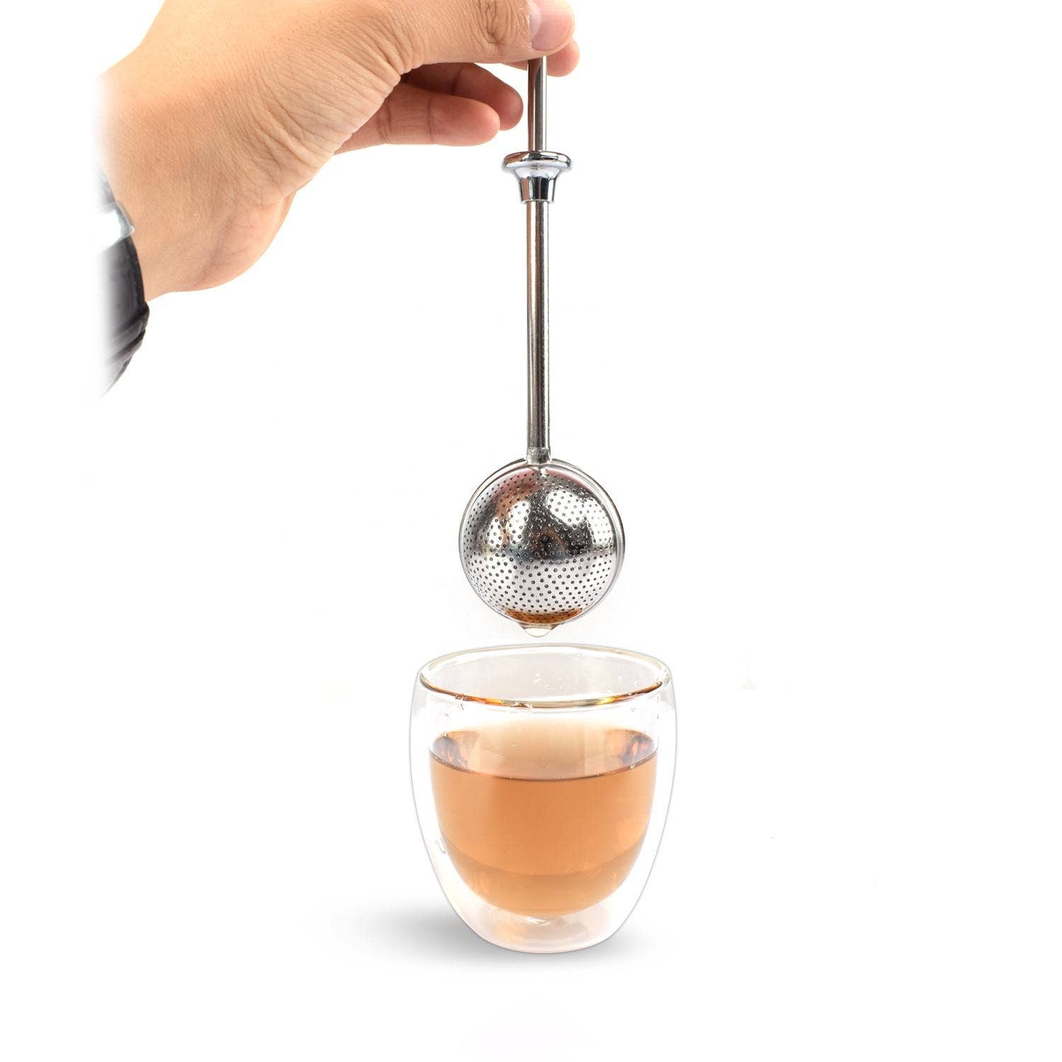 VIGOR - Wholesale Tea Strainer/Infuser - Ball Shape Stainless Steel Tea Steeper with Push Handle5