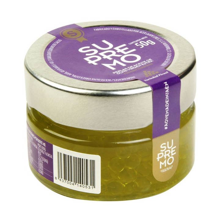 Supremo - Award Winning - Olive Oil Pearls - garnish for wholesale by Alta Gama Foods