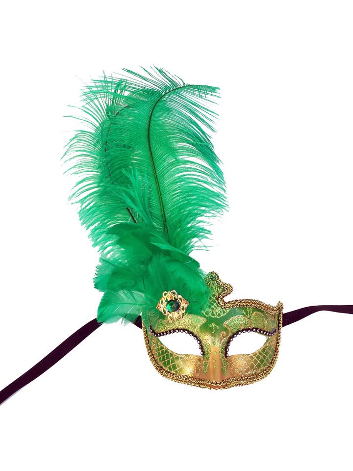 Mardi Gras Creations - Wholesale Costume - Women's - Anarkali Mask With Eye Detail And Feathers13