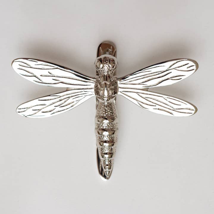 Brass Dragonfly Door Knocker - Nickel Finish for wholesale by Brass bee