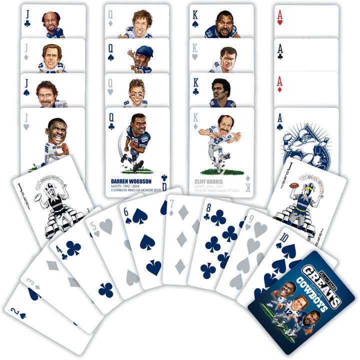 Masterpieces Puzzles - Wholesale Playing Cards - Dallas Cowboys All-Time Greats Playing Cards