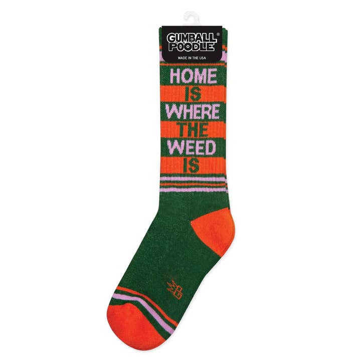 Gumball Poodle - Wholesale Socks - Unisex - Home Is Where The Weed Is Gym Crew Socks2