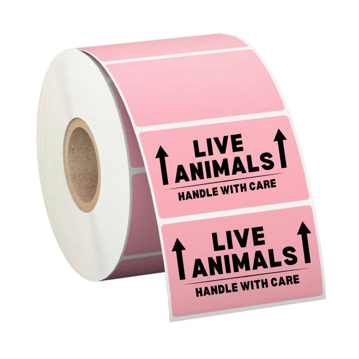 Unknown Designs - Wholesale Sticker - 500 Live animals, handle with care packaging label stickers