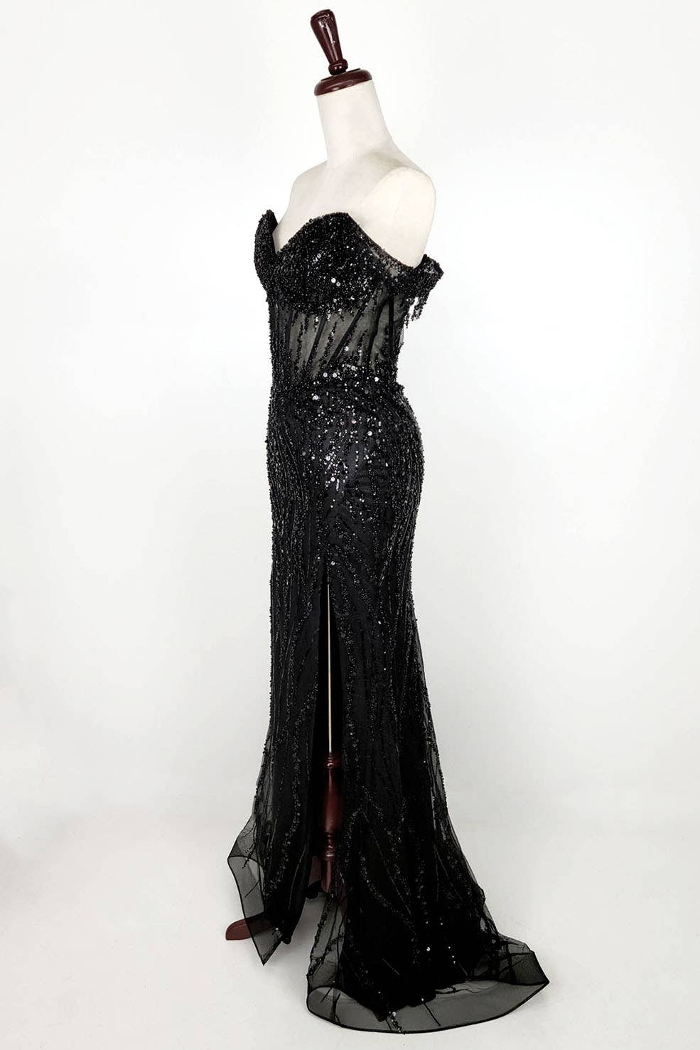 Chicas - Wholesale Gown - Women's - Off the Shoulder Sequin and Bead Long Dress C33112