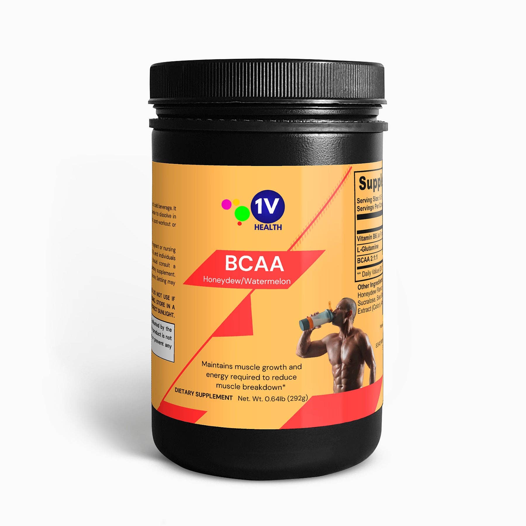 1V Health - Wholesale Gezonde drank in poedervorm - BCAA Poeder voor na de training (honingdauw/watermeloen)