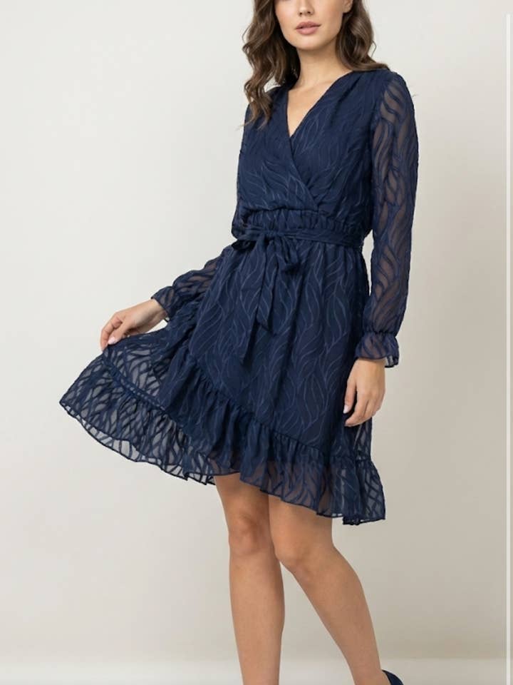 13755 blue short dresses for wholesale by Lilie Rose