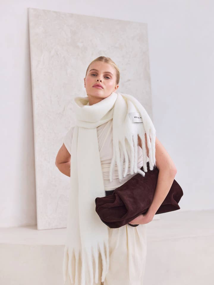 The Stockholm Scarf - 100% Recycled - Polar White - FW25 for wholesale by Arctic Fox & Co. - North America
