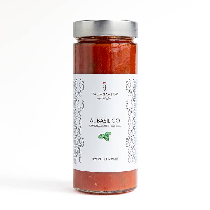 Sauce tomate au basilic Al Basilico par Italianavera pour la vente par Zia Pia