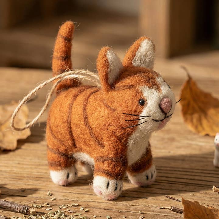 Handgemaakte Vilten Hangdecoratie Colin de Kat voor wholesale door Felt So Good