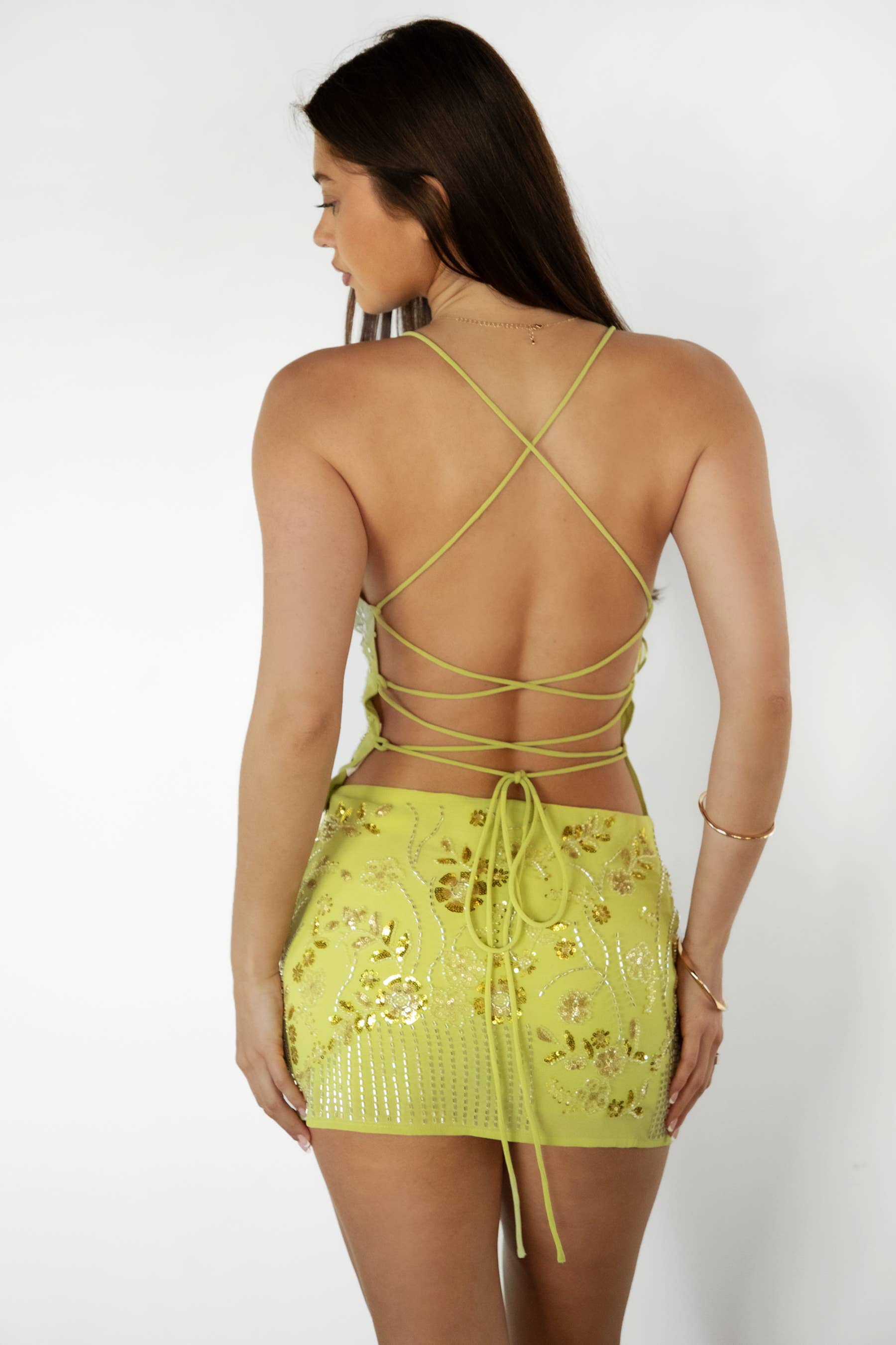 TICTOC - Wholesale Camisole - Women's - VEDA Chiffon Floral Vintage Beaded Open Back Corset Top14