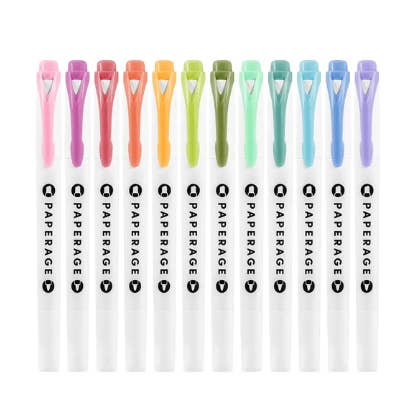 12 Pack Dual Tip Pastel Highlighters for wholesale by Paperage
