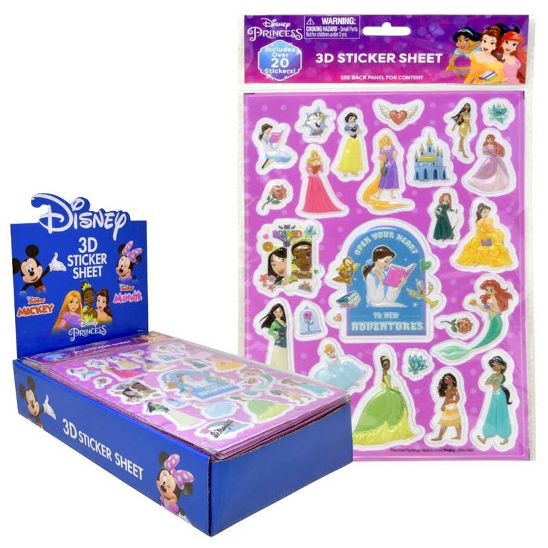 Deluxe Import Trading - Vendita all'ingrosso Adesivo - Foglio di adesivi in rilievo Disney Princess0