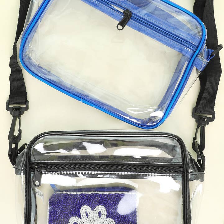 SP Sophia Collection - Wholesale Crossbody Bag - Women's - Clear Transparent Stadium Approved Crossbody
