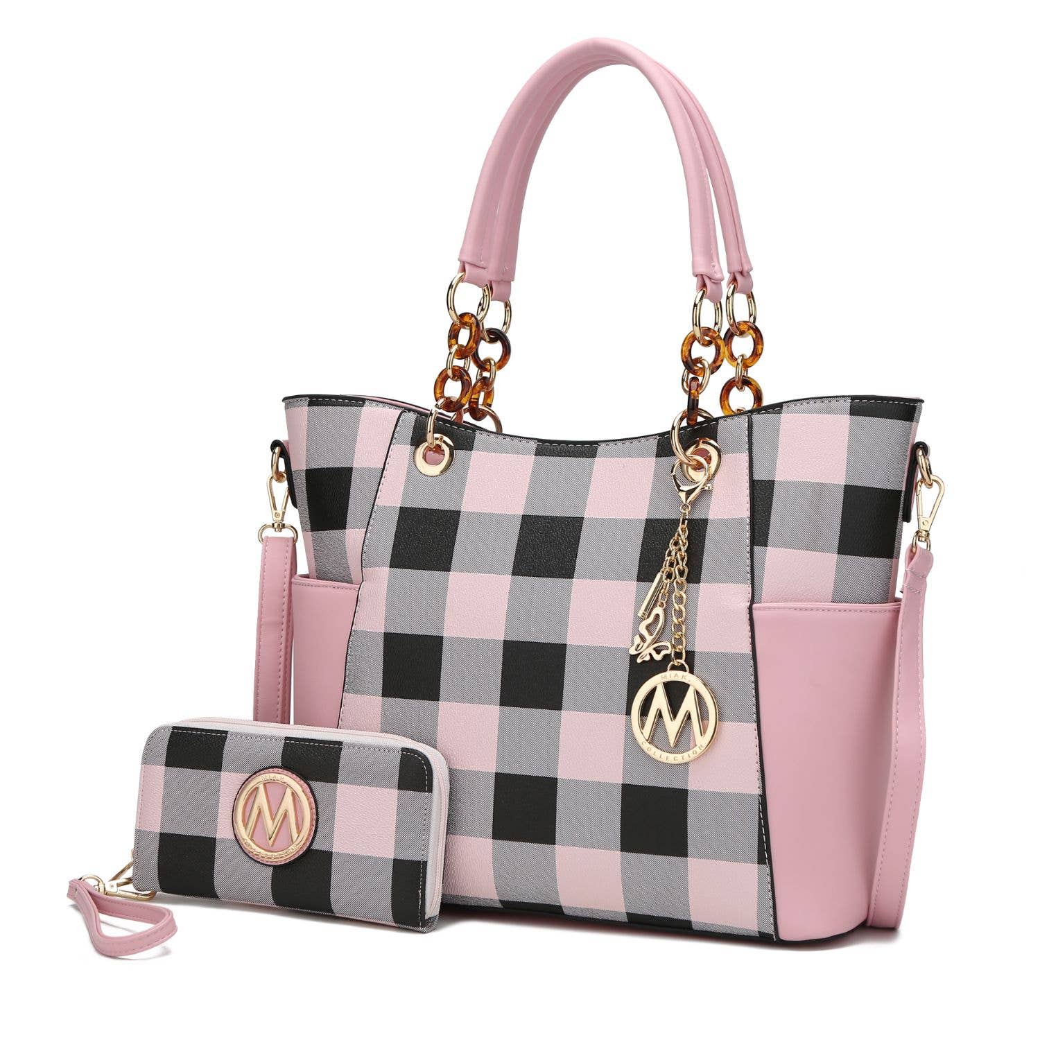 MKF Collection - Wholesale Tote Bag - Women's - MKF Mariely Checker Tote Bag & Wallet Set Women Handbag5
