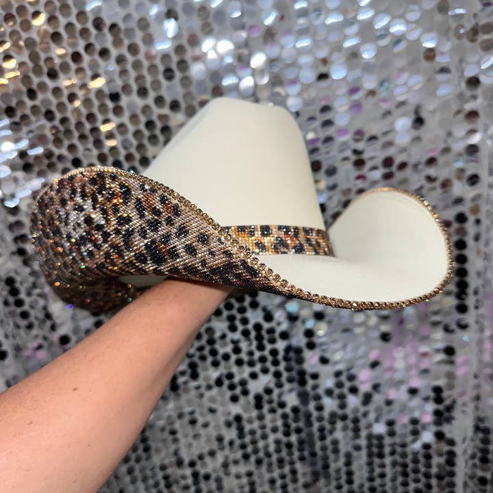 Rhinestone Cowgirl - Wholesale Cowboy Hat - Women's - Sand & Leopard Hat (Square Style)2