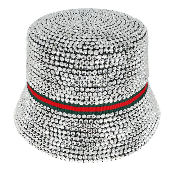 Rhinestone Studded w/ Band Bucket Hat for wholesale by SP Sophia Collection