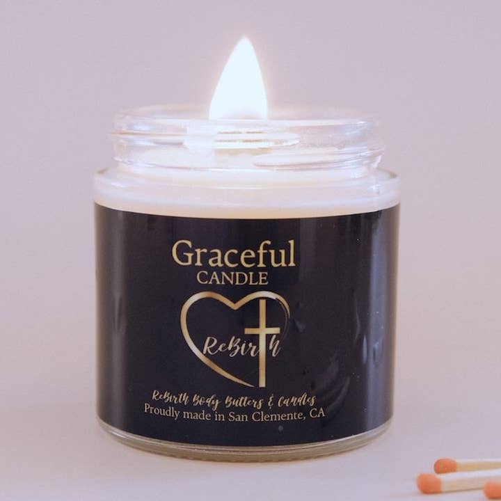 Candela artigianale in sego colata a mano - Candela "Gardenia" per la vendita all'ingrosso da parte di ReBirth Body Butters, Inc