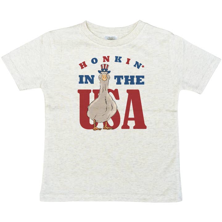 Barefoot Baby - Wholesale T-Shirt - Kids - Goose USA Fourth of July 4th of July Western Kids Clothing