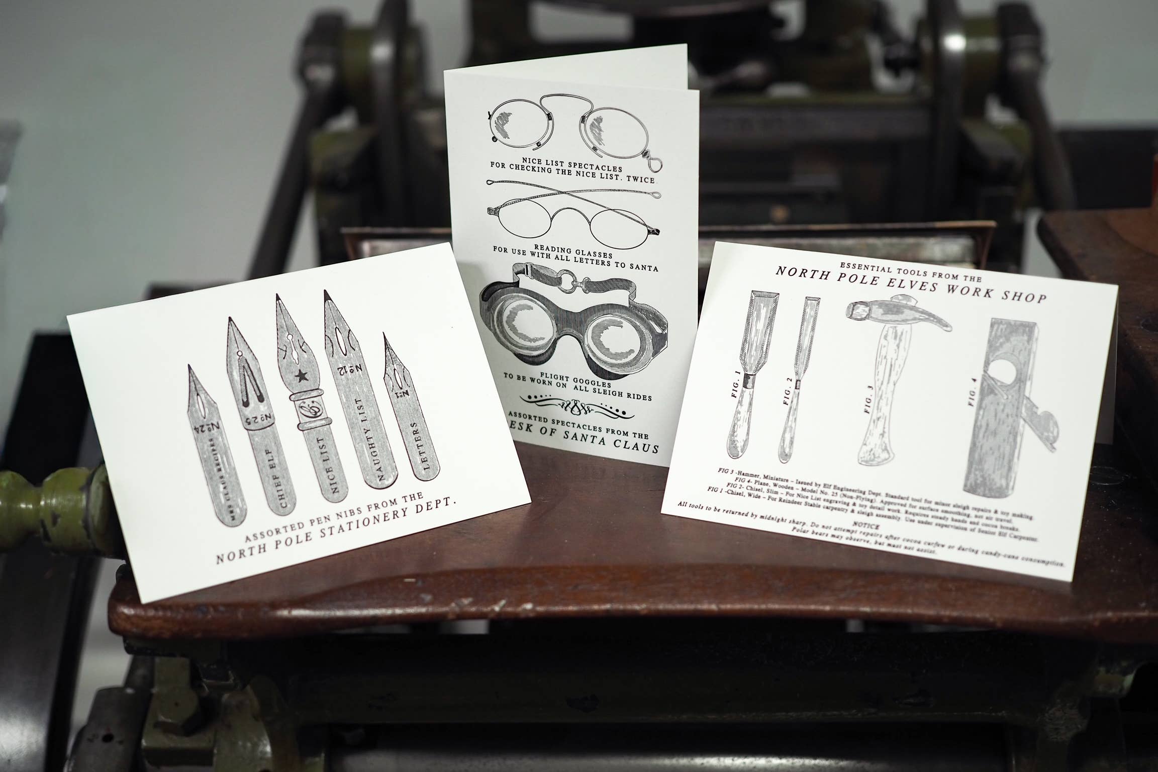 soch and co - Wholesale Christmas Card - North Pole pen nibs letterpress Christmas card3