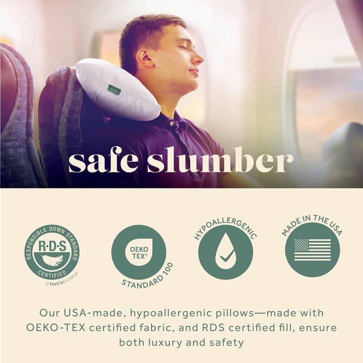 ComfyDown - Wholesale Travel Pillow - Goose Down Travel Pillow - with 800 Fill Power European Goose Down