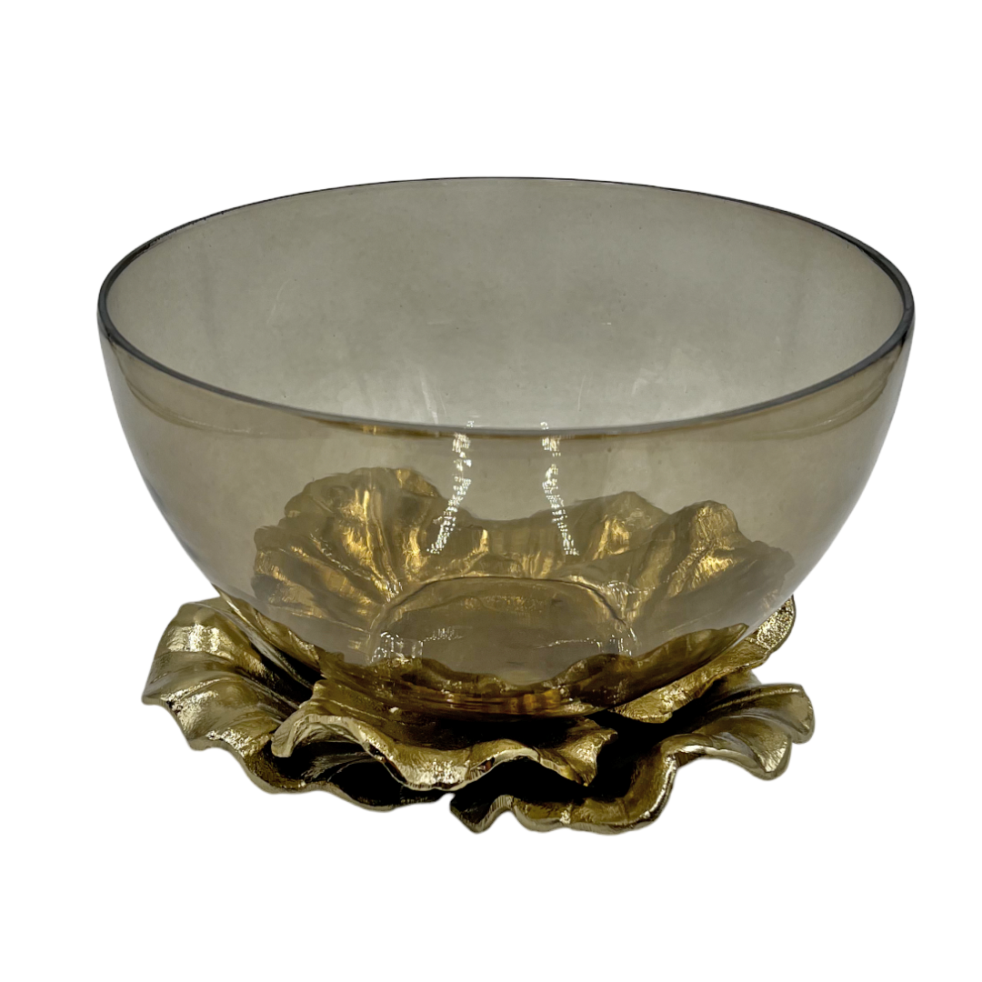 2626 Designs - Wholesale Vase - 9" Decorative Brown Bowl Modern Handmade Aluminum Glass Vase1