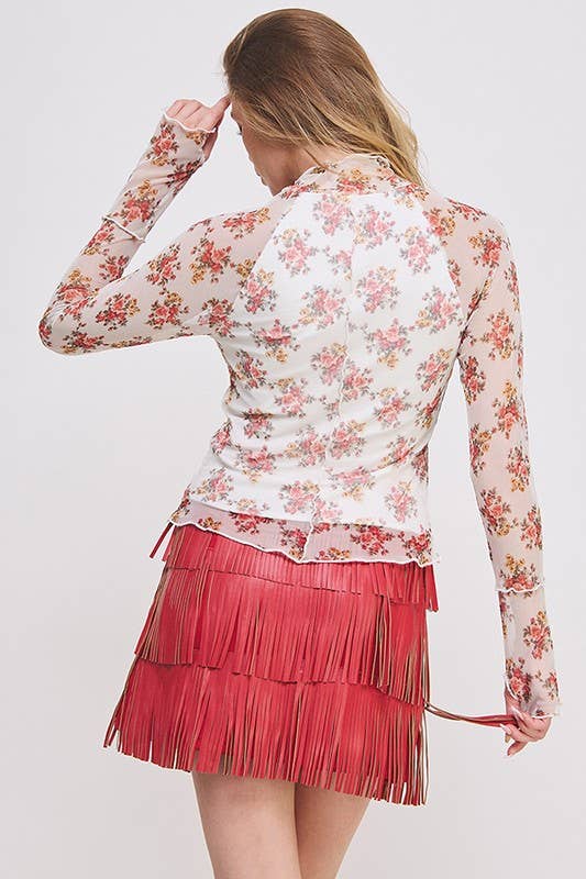 JADE BY JANE - Wholesale Skirt - Women's - PLUS SIZE Western Faux Leather Fringe Mini Skirt9