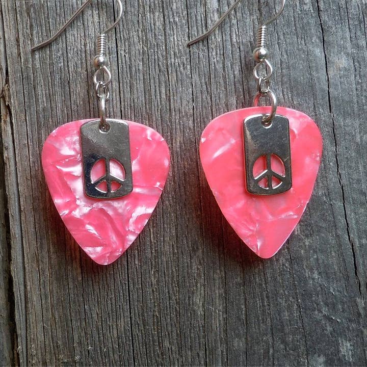 Simply Raevyn - Wholesale Dangle Earrings - Small Peace Sign Cut Out Charm Earrings16