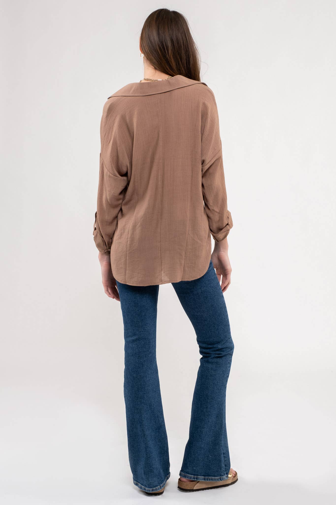 Blu Pepper – wholesale Blus - Dam – KRAGE DELAD HALS LÅNG ÄRM20