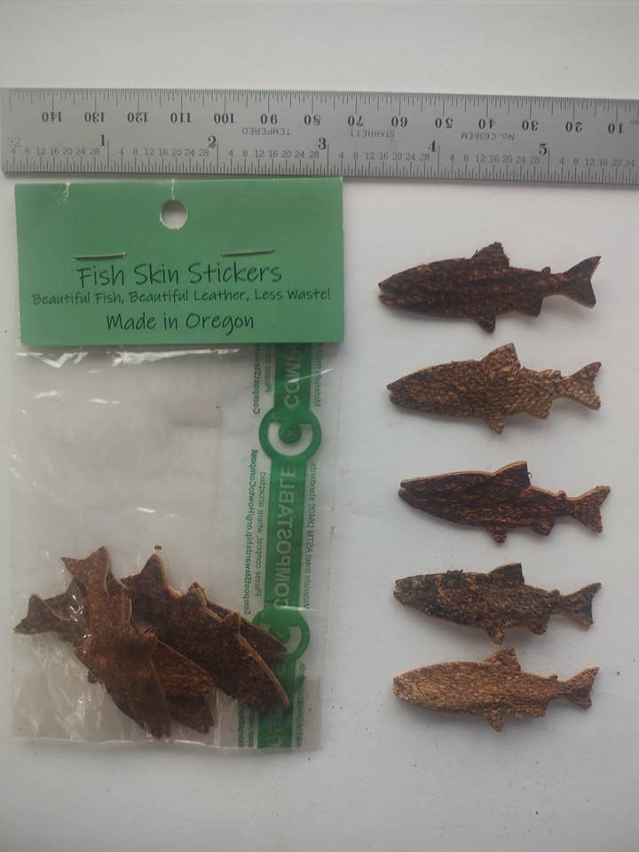 Bag of 5: 2 Inch Salmon Shaped Fish Stickers - Fish lover for wholesale by The Reclaim Cooperative