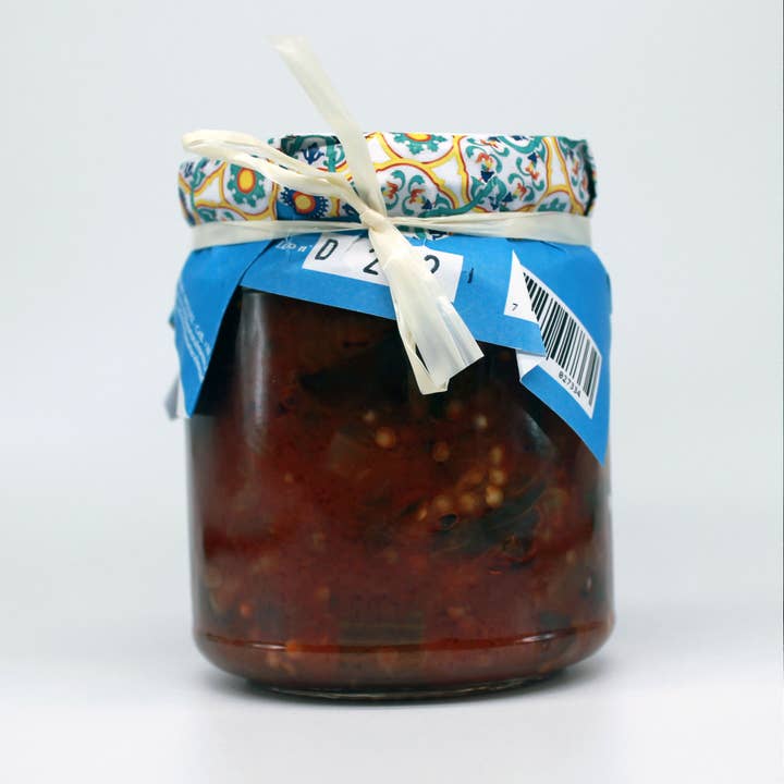 Sicilia naturalmente – Engroshandel Syltede grøntsager – Siciliansk håndlavet aubergine caponata i glas2
