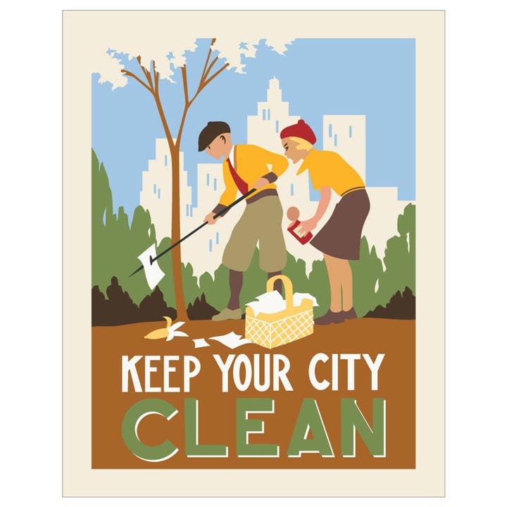 5" x 7 Keep Your City Clean Greeting Card for wholesale by Fridgedoor