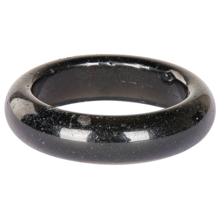 Benjamin International - Wholesale Band/Stacked Ring - BLACK OBSIDIAN RINGS (1 DOZEN)