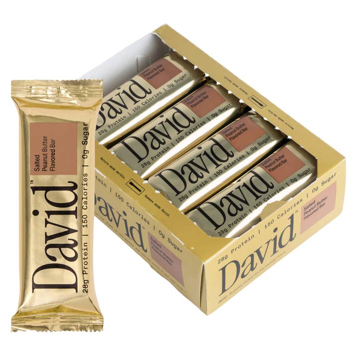 David Protein Bar Salted Peanut Butter 12/58g for wholesale by L&F Universal Goods