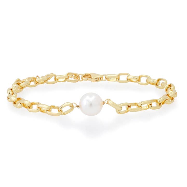 Link Bracelet With Solitaire Pearl for wholesale by Tai Jewelry